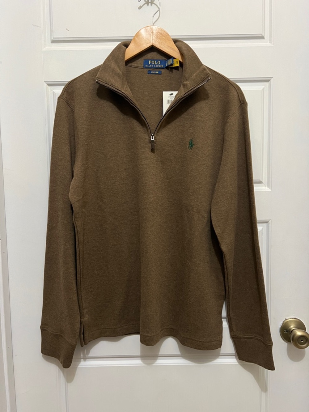 Polo by Ralph Lauren Men's Nutmeg Brown Half-Zip Sweater